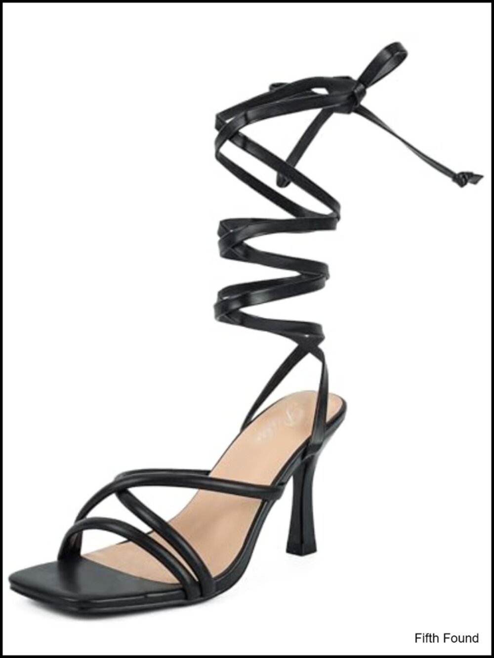 Strappy Stiletto Heels Square Open Toe Sandals for Wedding Party Prom